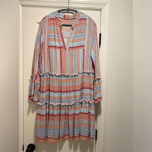 Boutique dress colorful striped print size XL